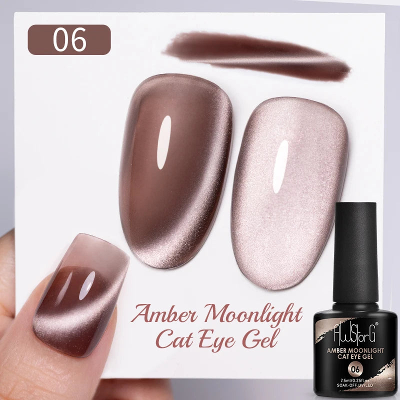 AWStorG 7.5ml Starlit Cat Magnetic Gel Nail Polish Must need Black Gel-Polaris Light Soak Off UV Gel Varnis Semi Permanent DIY