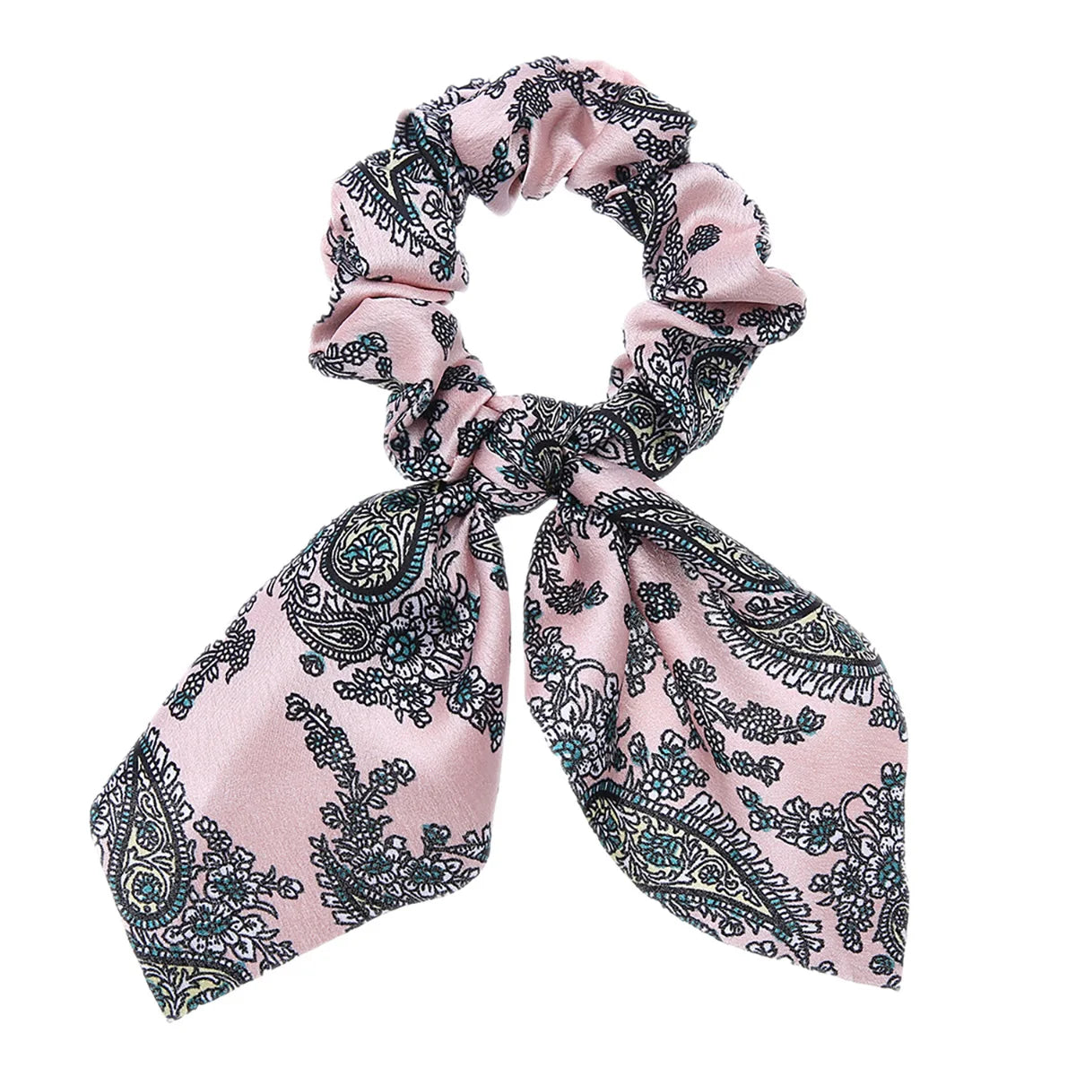 Fashion Floral Leopard Print Scrunchie Bowknot Hair Rope Women Girls Ponytail Holder Hair Ties Elastic Bands Hair Accessories