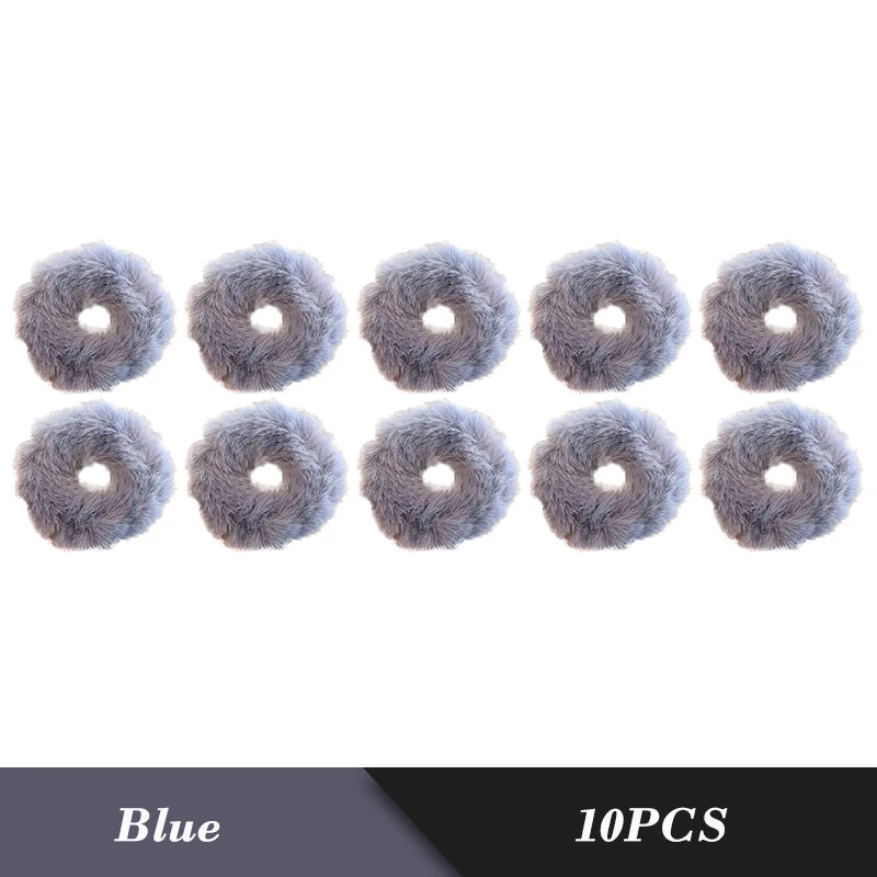 1PC Fluffy Warm Autumn Winter Elastic Hair Band Scrunchies Large Intestine Hair Ring For Women Girls Plush Hair Rope Hairwear