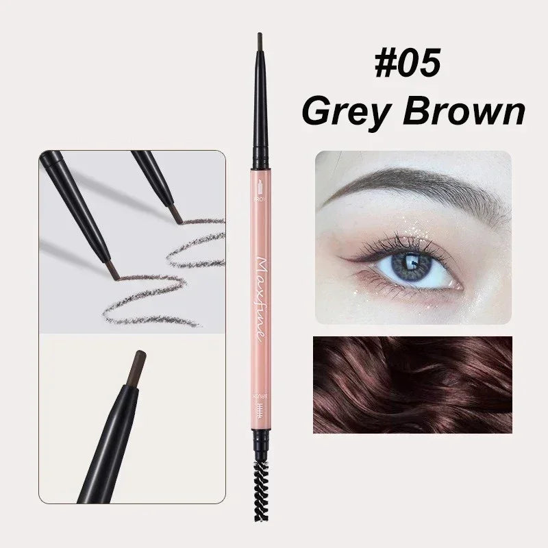 Double Headed Rotable Eyebrow Pen Black Brown Extremely Fine Eyebrow Pencil Lasting Natural Waterproof Matte Eye Brow Pencil