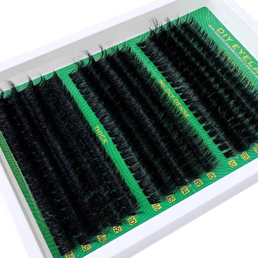 DIY Faux Mink Eyelashes 60D80D100D200D300D Fluffy Individual Lash Extensions, 5D Effect 0.07mm Curled Dramatic Lashes 10-16mmMix