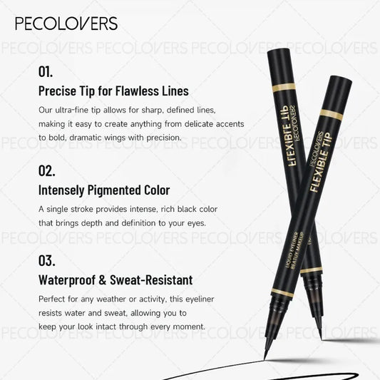 5pcs Black Eyeliner, Quick-drying Extremely Thin Eyeliner, Waterproof and Sweat-proof, Not Easy To Smudge, Eye Cosmetics