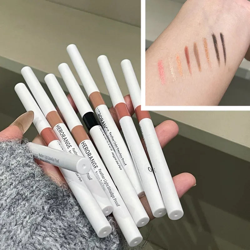 Double-ended Waterproof Eyeliner Gel Pencil Matte Shimmer Aegyo-sal Pen Black Lasting Not Blooming Quick Drying Eye Liner Makeup