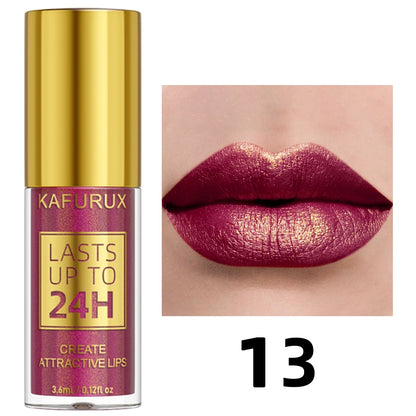 14 Colors Metallic Glitter Velvet Lip Glaze High Pigment Matte Shimmer Lip Tint Diamond Lips Korean Makeup Gifts Liquid Lipstick
