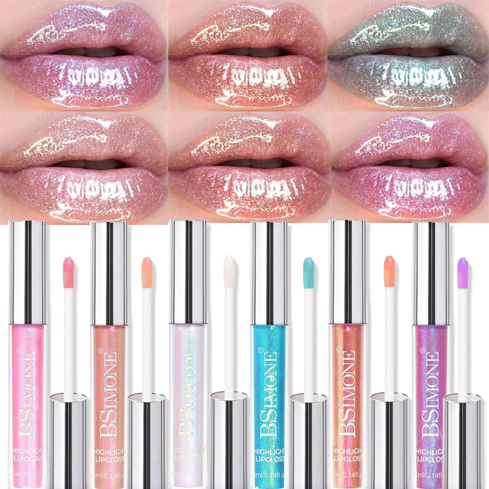 6 Colors Diamond Glitter Lipgloss Makeup Metallic Shimmer Moist Liquid Lipstick Pearl Lip Glaze Jelly Tint Sexy Shiny Cosmetics