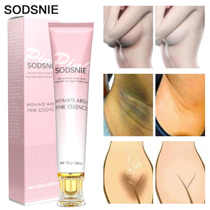 Body Whitening Cream Private Parts Bleach Arm Knees Lip Dark Skin Brighten Melanin Intimate Area Pink Essence Moisturizing Care
