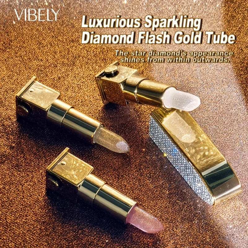 2 in 1 Sparkling Diamond Lipstick Changing Lipstick,Waterproof Long-Lasting Moisture &Non-Fade Effect,Matte Lip Gloss Lip Makeup