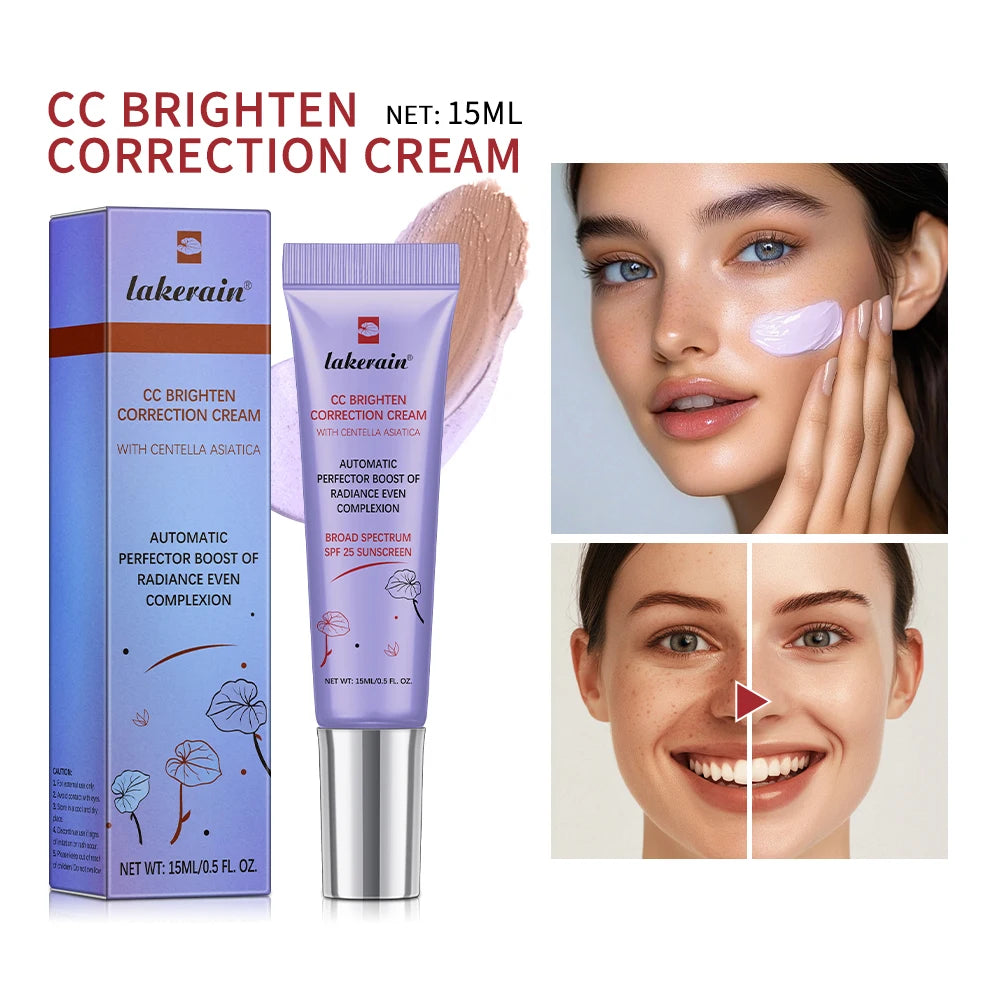 3pcs CC Cream Color Changing Liquid Foundation Centella Korean High Coverage Foundation Foundation Cream for Face Base Makeup