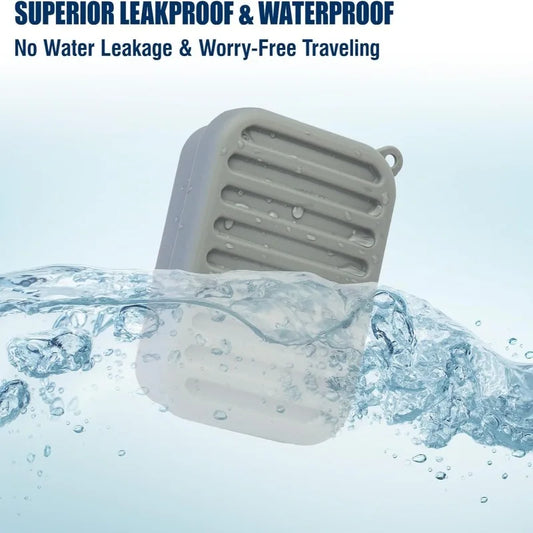 Portable Silicone Travel Soap Case Leak Proof with Drainage Lid Layer Compact Bar Soap Holder Durable for Camping Gym Toiletries