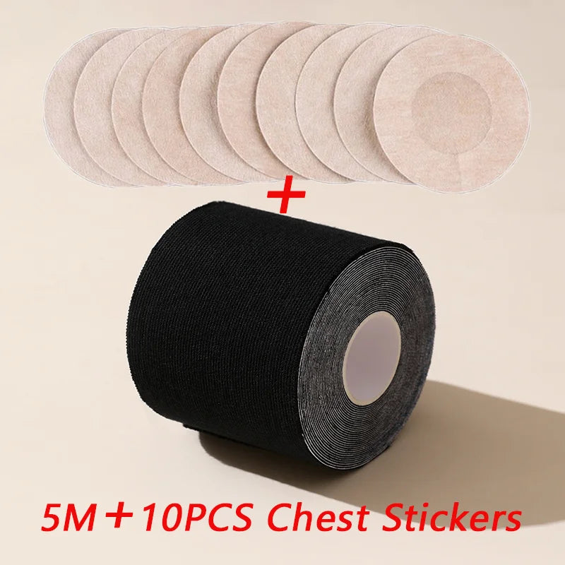 5M Nipple Tape Bras Push Up Bralette Adhesive Nipple Breast Lift Tape Reusable Breathable Boom Tape Chest Patch Bra Accessories