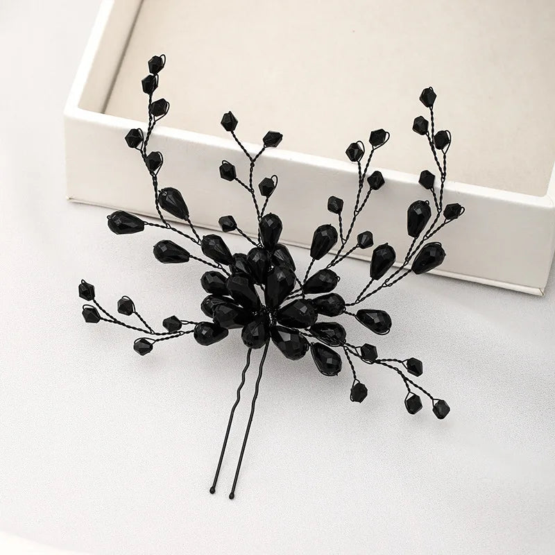 Fashion Crystal Pearl Rhinestone Hairpins Stick Hair Clip For Women Bridal Hair Accessories Party Wedding Hair Clips Jewelry