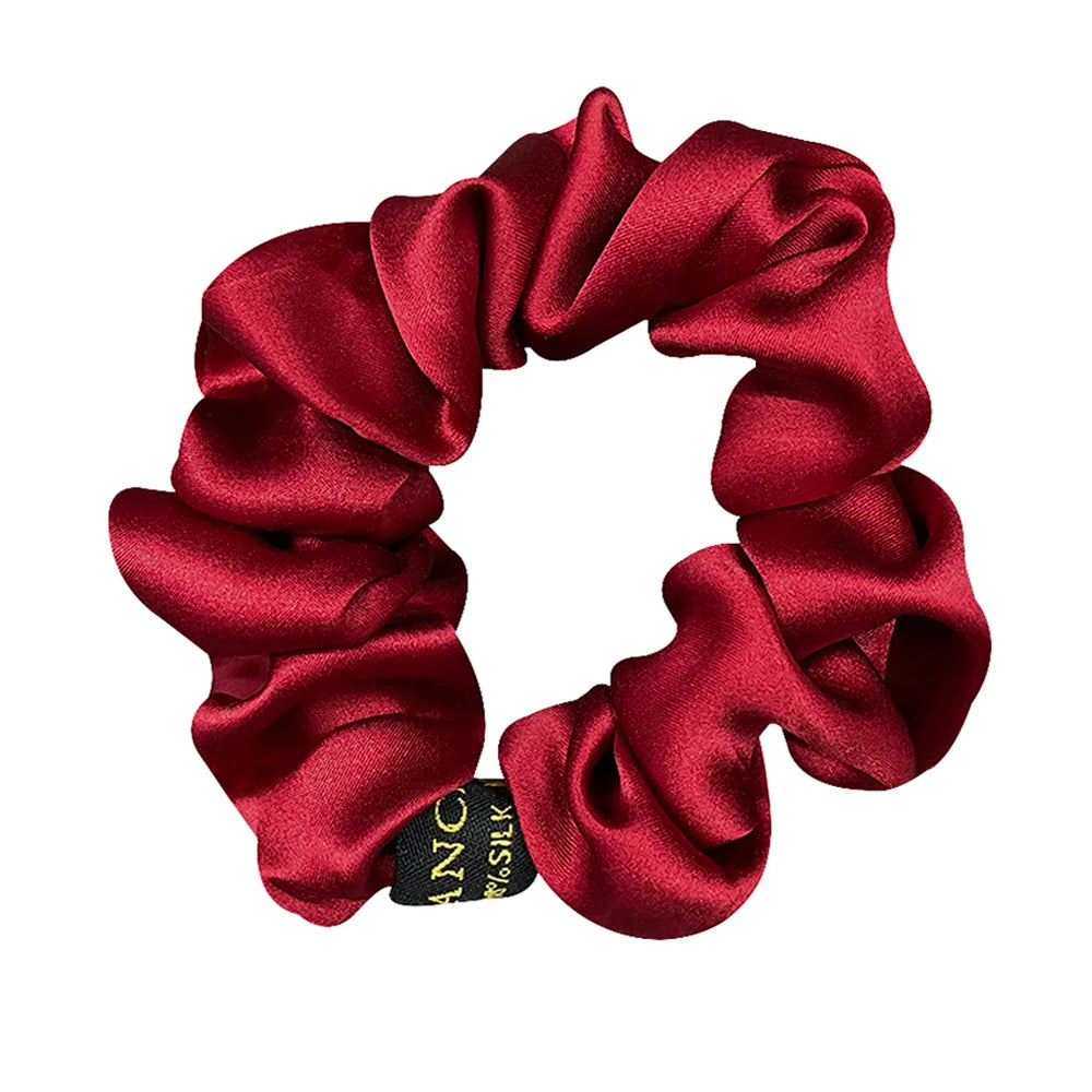 100% Pure Mulberry Silk Large Scrunchies Elastics Bands Hair Ties Gum Ropes Ponytail Holders Hair Accessories for Women Girls
