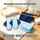 8Pcs Fleece Reusable Washable Menstrual Pads Leakproof Sanitary Pads Heavy Flow Postpartum Panty Liners for Elderly Incontinence