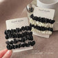 3Pcs/Set Smooth Silky Hair Scrunchies Women Ponytail Holders Rubber Bands Hair Ties Silk Satin Solid Color Small Intestine Ring