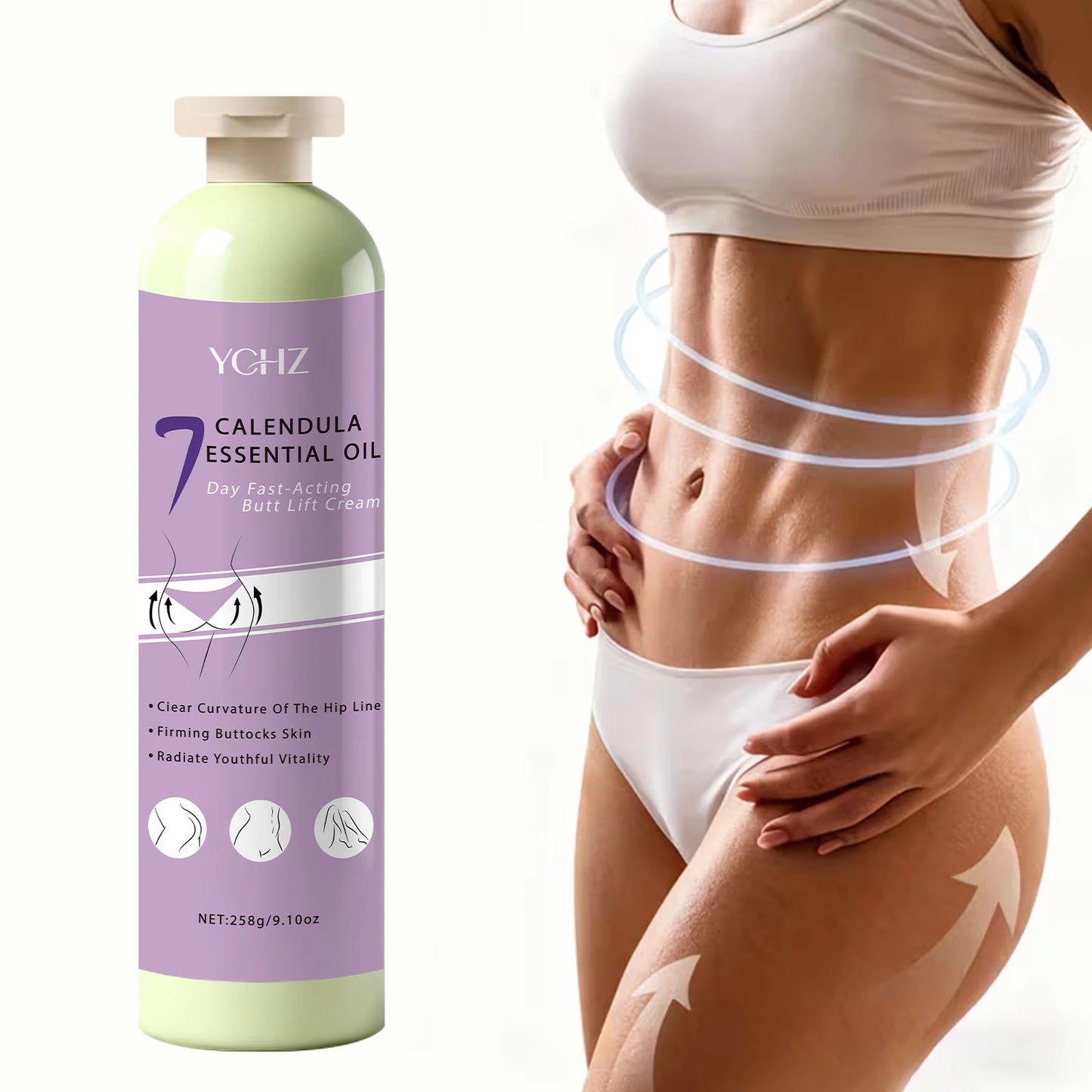 Body Firming Cream, 7-Day Shaping, Fast-Acting Butt Enhancer - 258g, Improves Curves and Firms Body, Suitable for All Skin Types, Butt Enhancement Moisturizing Care Formula