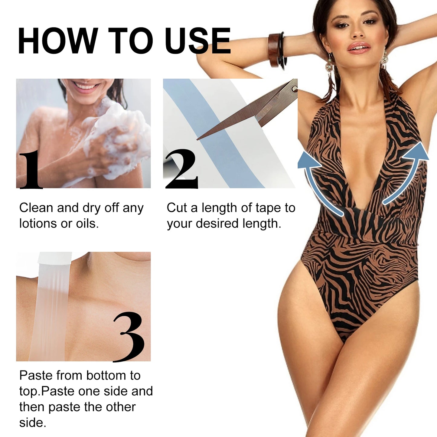 1 Roll Breast Care Patch Invisible Bra Stickers Breathable Waterproof Sweat Proof Chest Lifting Anti Glare Body Care Product