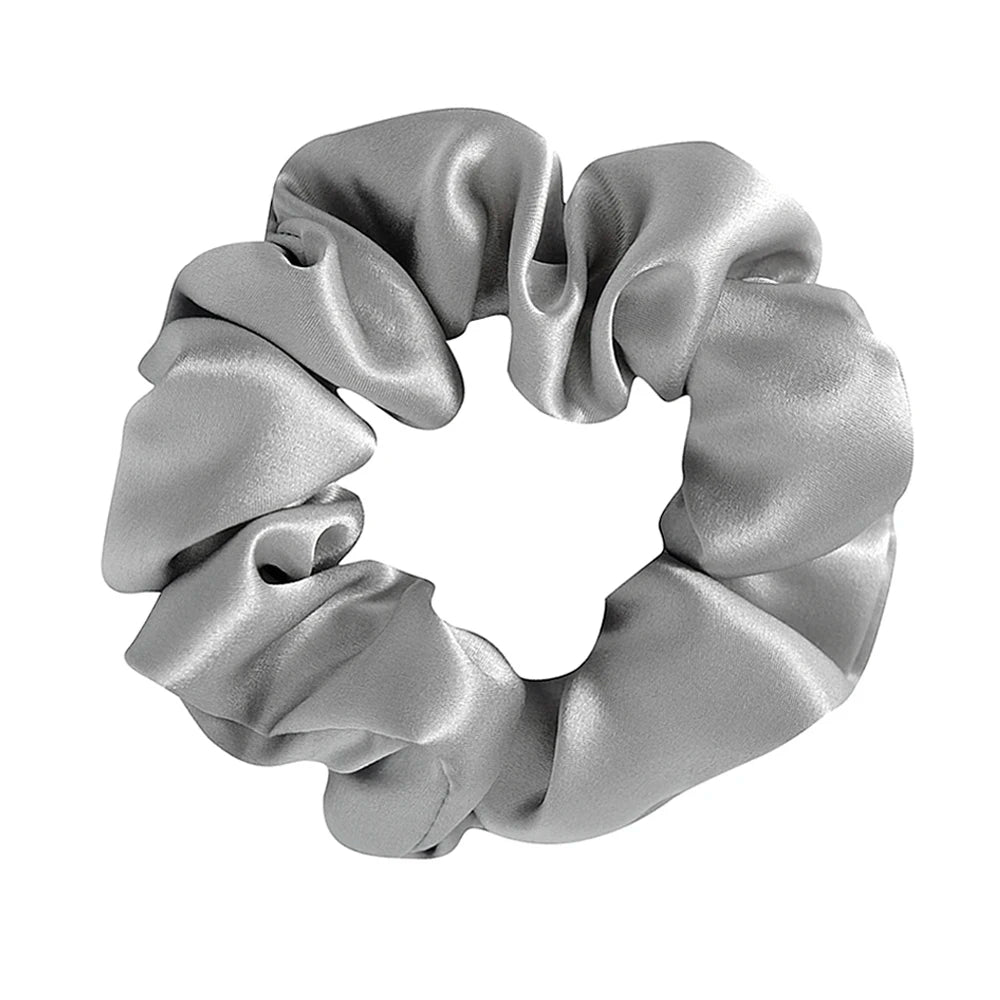 100% Pure Mulberry Silk Large Scrunchies Elastics Bands Hair Ties Gum Ropes Ponytail Holders Hair Accessories for Women Girls