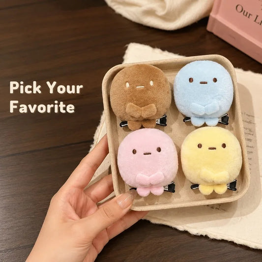 Cute Soft Plush Doll Hair Clips Anti Slip Metal Barrettes Kawaii Bangs Fix Hair Pins Girls Daily Party Photo Hair Accessories