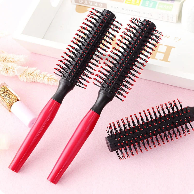 Professional Plastic Round Brush Quiff Roller Curly Hair Comb Hairstyle Massager Hairbrush Dressing Salon Barber Comb New Spiral