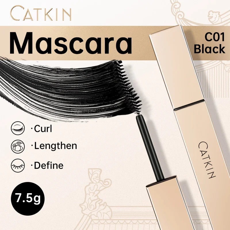 CATKIN Mascara Black, Volumizing & Lengthening Waterproof Nourish Eyelash Mascara, Create Longer and Thicker Looking Lashes