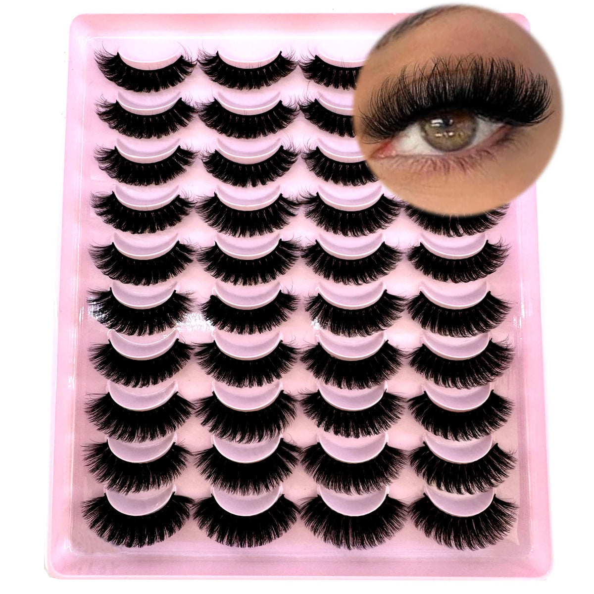 2023 New 20 pairs natural long 3D mink false eyelashes fake lashes makeup kit Mink Lashes extension eye lashes short eyelashes