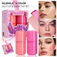 Women Brightening Face Blush Stick 2PCS Jelly Set Purple Lip Cheek Makeup Cosmetics Beauty Health