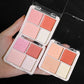 4 Color Pink Peach Blush Powder Cream Palette Highlighter Matte Expanding Color Brightening Face Blusher Rouge Makeup Cheek Tint