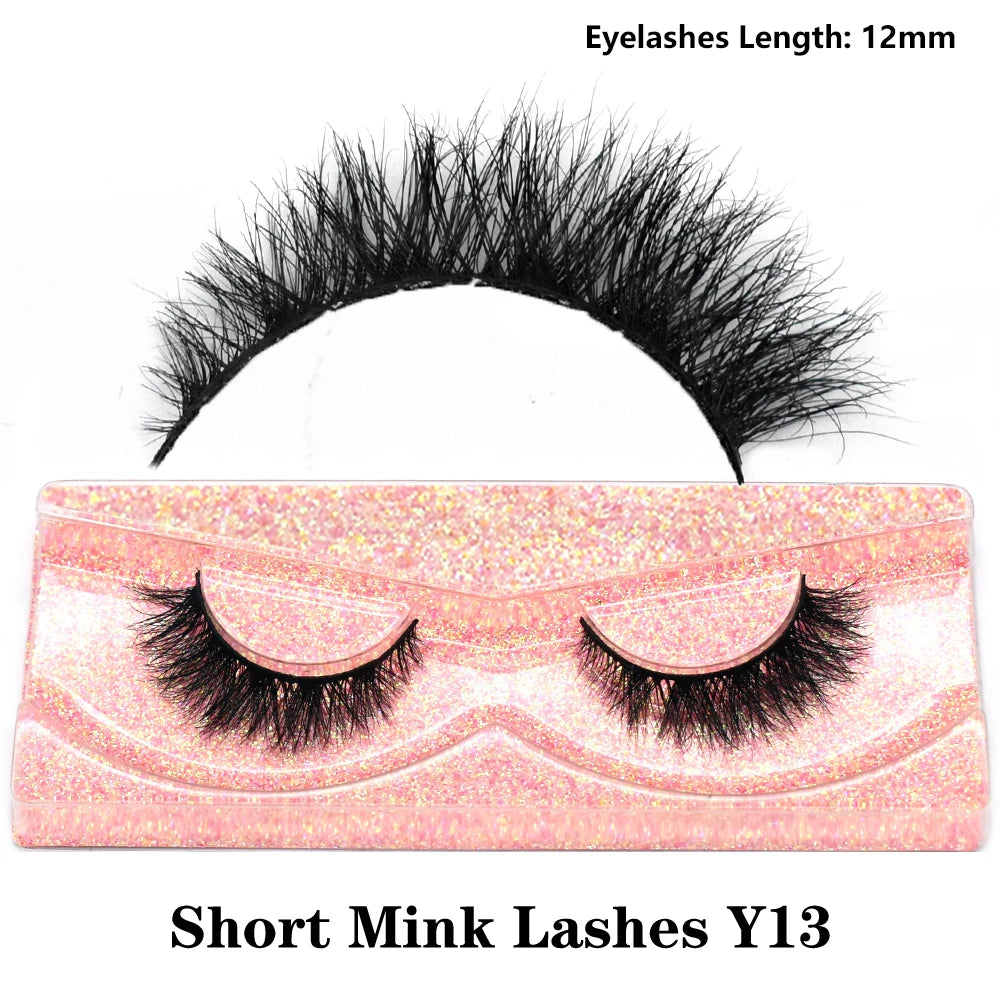 Half Eye Lashes Natural 3D Mink Short False Eyelashes Fluffy Wispy Cross Strip Fake Lashes Soft Half Eyelashes Extension Makeup