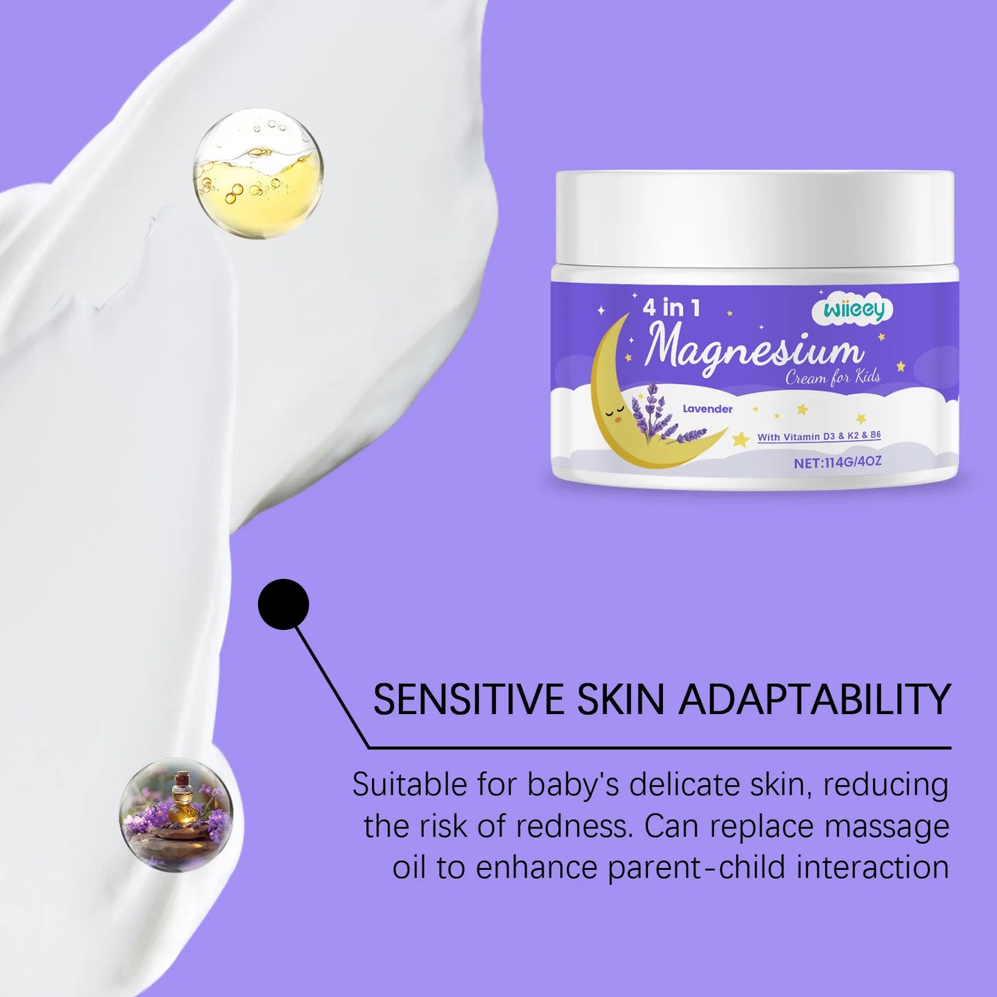 Magnesium Balm Repair Damaged Skin Nourishing Anti Drying Soften Skin Soothing Anti-Allergy Calming Moisturizing Kids Body Cream