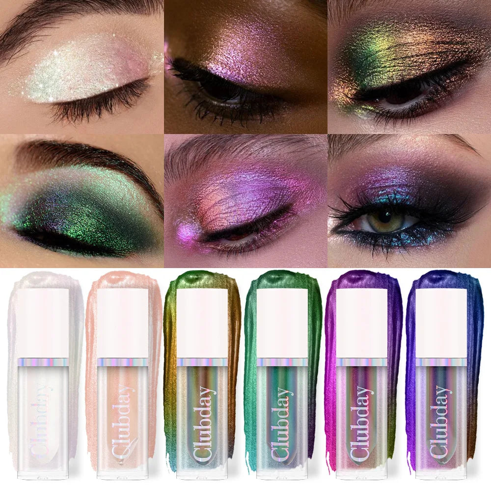 Chameleon Liquid Eyeshadow, Metallic Duochrome Single Shade, High-Impact Shifting Glow for Eyes & Face, Long-Wear Stage Highligh