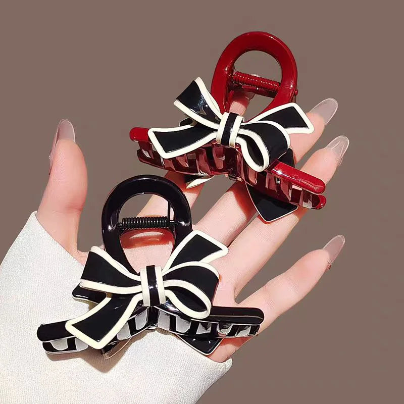 1PC/2PCS Elegant Bowknot Acetate Hair Clip, Light Luxury High-End Sense, Stylish Shark Clip for the Back of the Head