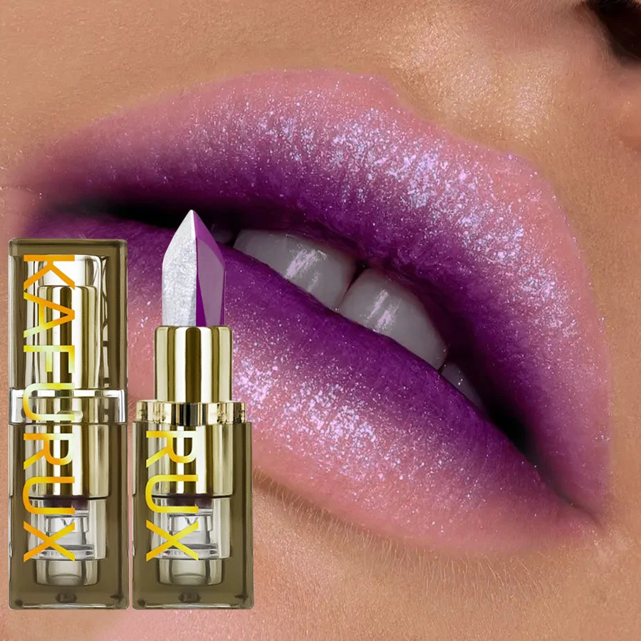 6 Color Glitter Two-tone Lipstick Purple Black Matte 1pc Lipsticks Cosmetics Easy to Use Lip Tint Makeup Lip Beauty Red Pigment