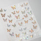 Shiny Jelly Butterfly Charming Golden Gradient Bowknot 5D Self Adhesive Nail Art Sticker Flower Petal Rhinestone Manicure Decals