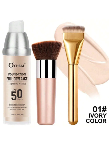Color Changing Liquid Foundation,Waterproof Concealer,Full Coverage Moisturizing Oil-Control Whitening Cosmetics Lasting Makeup