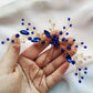Vintage Blue Rhinestone Hair Comb Wedding Hair Accessories Bridal Hair Clip Headpiece Jewelry Bride Tiara Hair Ornament Gift