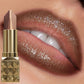 1PC Glitter Matte Tow-Tone Lipstick Velvet Finish Lip Liner Pen Smooth Application Lipstick Makeup for Defined Lips Brown Pink