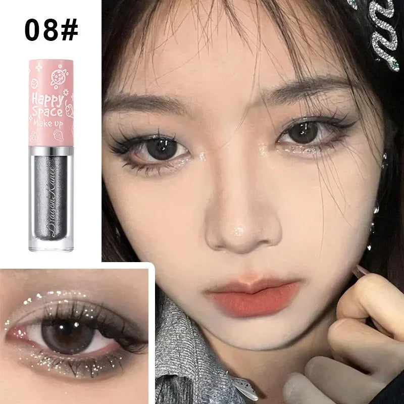 8 Colors Liquid Eye Shadow Glitter Sequins Pearlescent Lying Silkworm Pen Brightening Liquid Eyeshadow Highlight Shiny Eyeliner