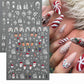 2pcs 5D Christmas Nail Stickers Waterfall Snowflakes Santa Claus Elk Gingerbread Nail Decals  Embossed Winter  Xmas Manicure Set
