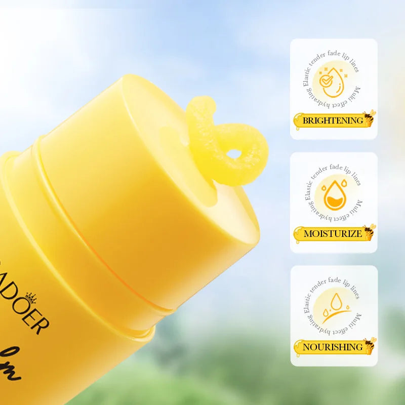 SADOER Honey Propolis Lipstick Plump Lips Moisturizing Nourishing Anti Wrinkle  Lip Balm Lip Plumper Cream Lips Skin Care