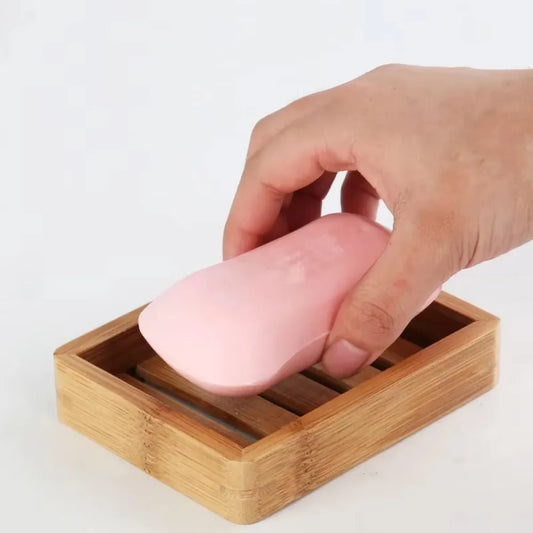 1PC Soap Box Bamboo and Wood Hotel Bathroom Soap Holder Home Simple Drain Soap Box