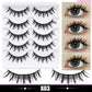 DINGSEN 5 Pairs Manga Lashes Cosplay Fake Eyelashes Strip Lash Soft Natural Look Fox Eye Korean Manhua Makeup False Eyelashes