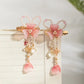 2pcs Chinese Hanfu Hair Clips Hairpins Flower Girls Pink Barretes Crystal Tassel Children Hair Accessories Jewelry Headwear