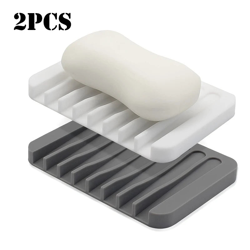 1/2pcs Self Draining Soap Holder Silicone Soap Dish Soap Saver for Shower Bathroom Kitchen Sponges Keep Soap Bars Dry Clean