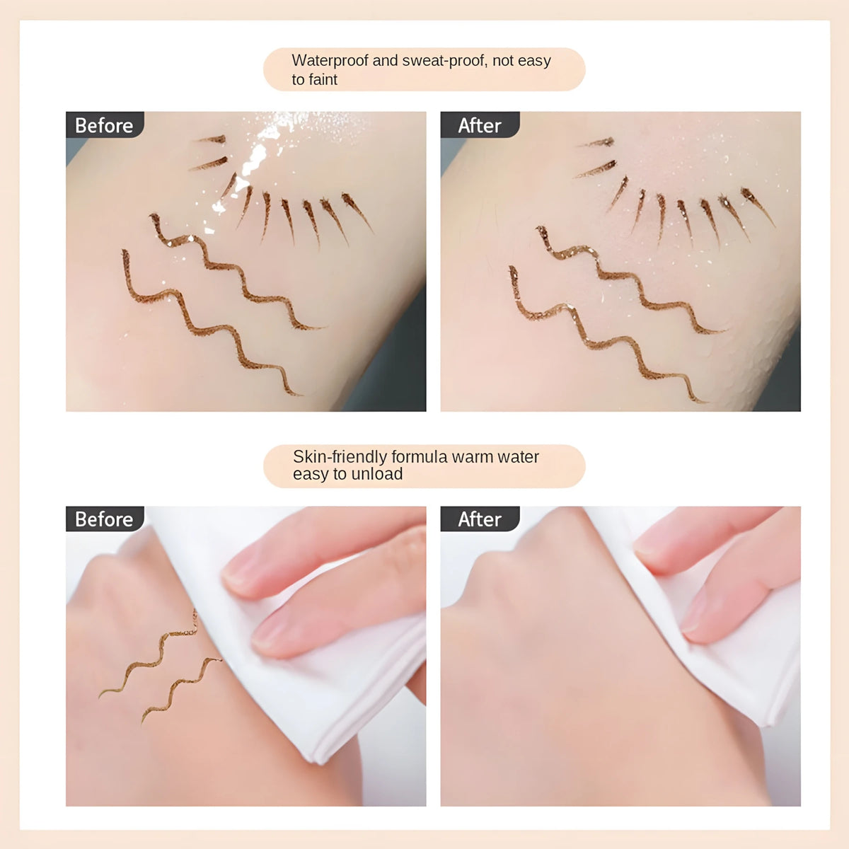 0.01mm Ultra Slender Liquid Eyeliner Pen, Extra Slim Eyebrows Pen Waterproof Professional Sweat Proof Liquid Eye Brow Pencil Lon