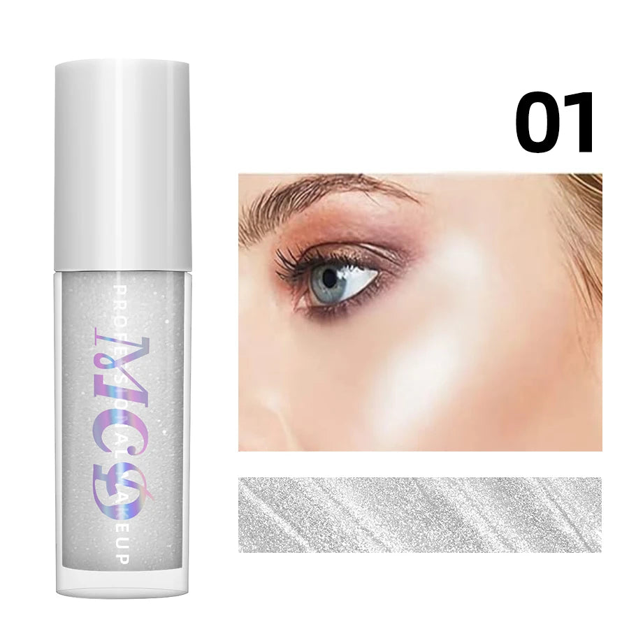7-Color Diamond Liquid Highlighter Spray Waterproof High Gloss Glitter Body Bronzer Face Contour Makeup for Women Cosmetics