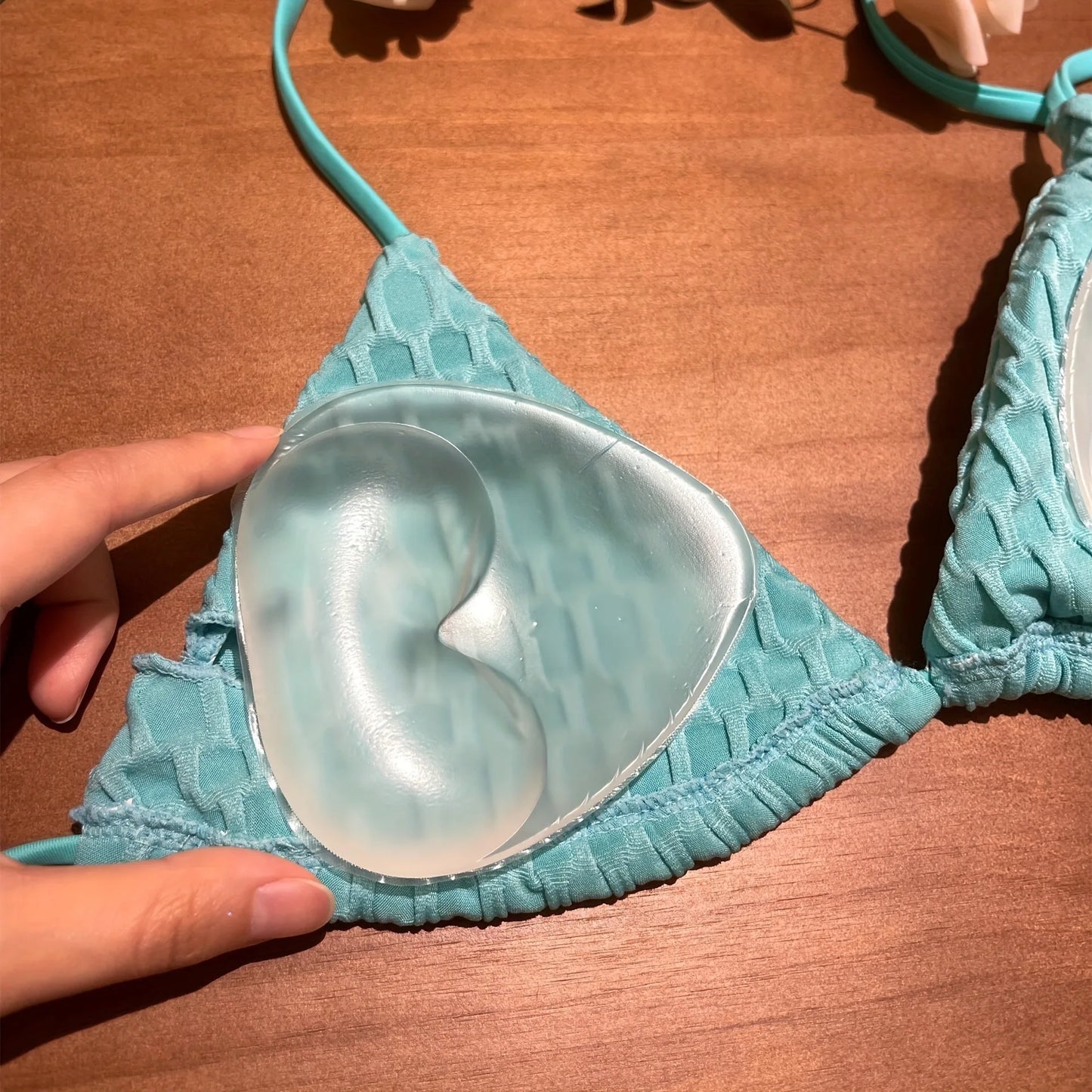 Invisible Bikini Self-Adhesive Thickened Waterproof Bra Pads Cute Triangle Silicone Breast Pads Lift Gather Silicone Bra Inserts