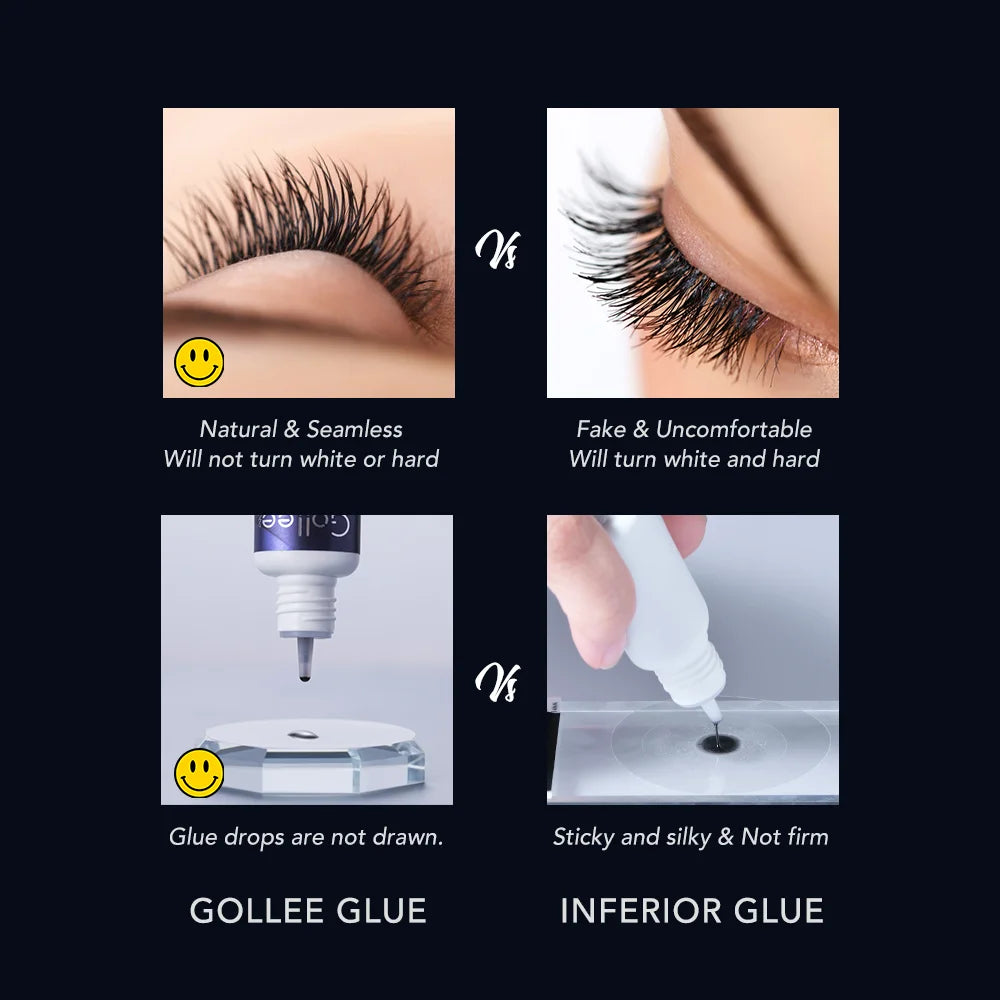 Gollee Glue for Eyelash Extensions 1s Fast Drying 5ml Bonder Glue Lasting false Lash Extension Supplies Profession Makeup tools