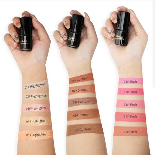 Waterproof Shimmer Face Bronzer 15 Color Highlighters Glitter Corrector Contour Illuminator Stick Creamy Blush Makeup Cosmetics