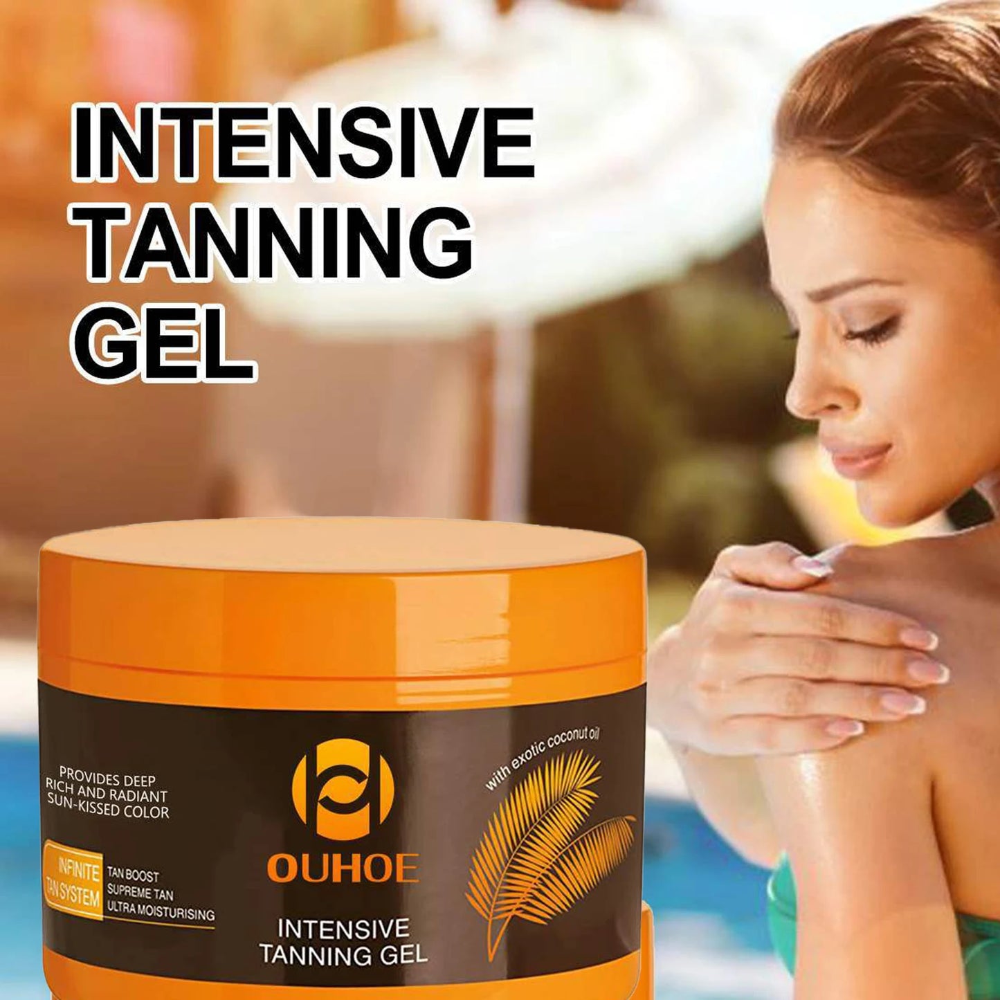 Intensive Tanning Gel Natural Tanning Accelerator Cream Gel Brown Tanning Gel for Sunbeds & Outdoor Sun
