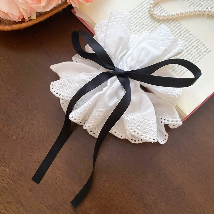 Fresh Acrylic Fabric Flowers Hair Claw Clip for Women Elegant Bow Lace Imitation Pearls Hair Scratch Sweet Hair Accessories B1
